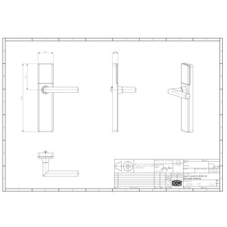 DOM ENiQ Guard Wideline Set 2-Seitig lesend Türbeschlag technische Zeichnung