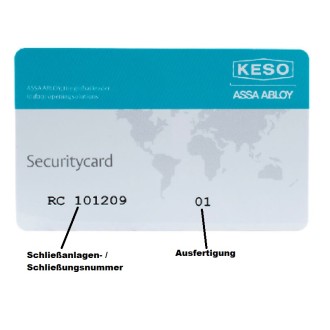 KESO Sicherungskarte