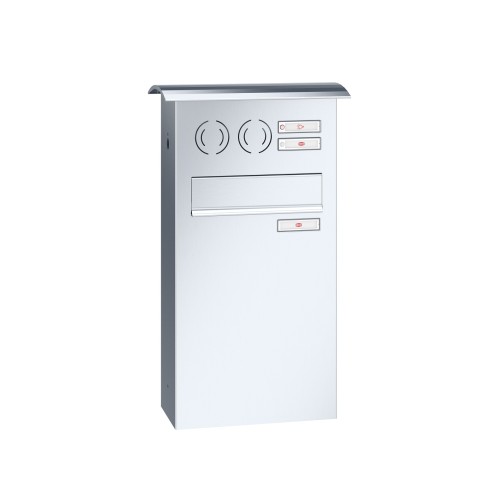 Zaunbriefkasten Convex Edelstahl Klingel Sprechsieb 17-0-17056